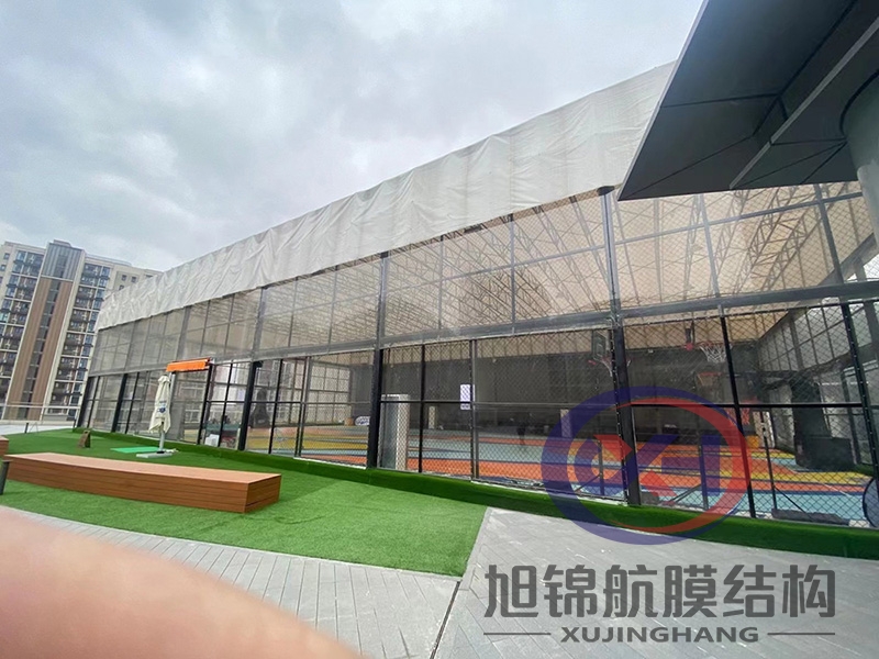 篮球场电动遮阳雨棚