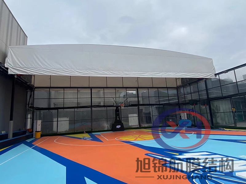 篮球场电动遮阳雨棚