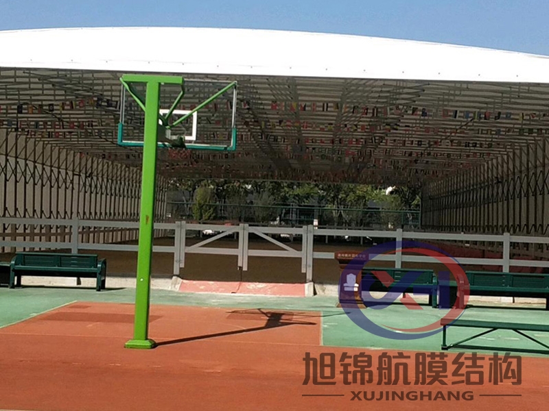 篮球场电动遮阳雨棚