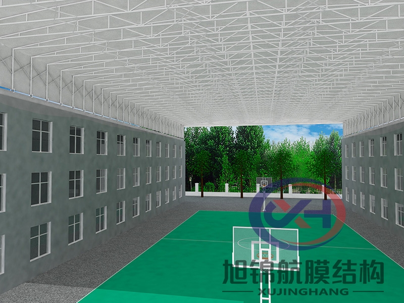 篮球场电动遮阳雨棚
