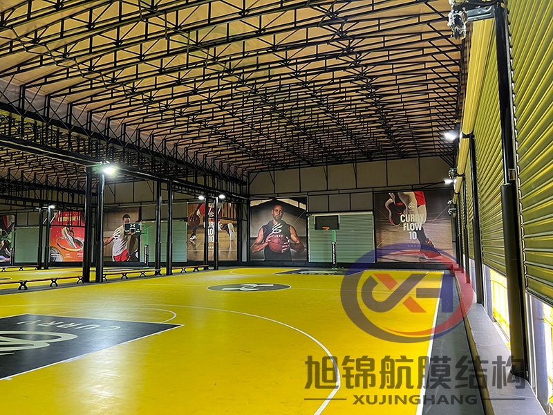 篮球场电动遮阳雨棚